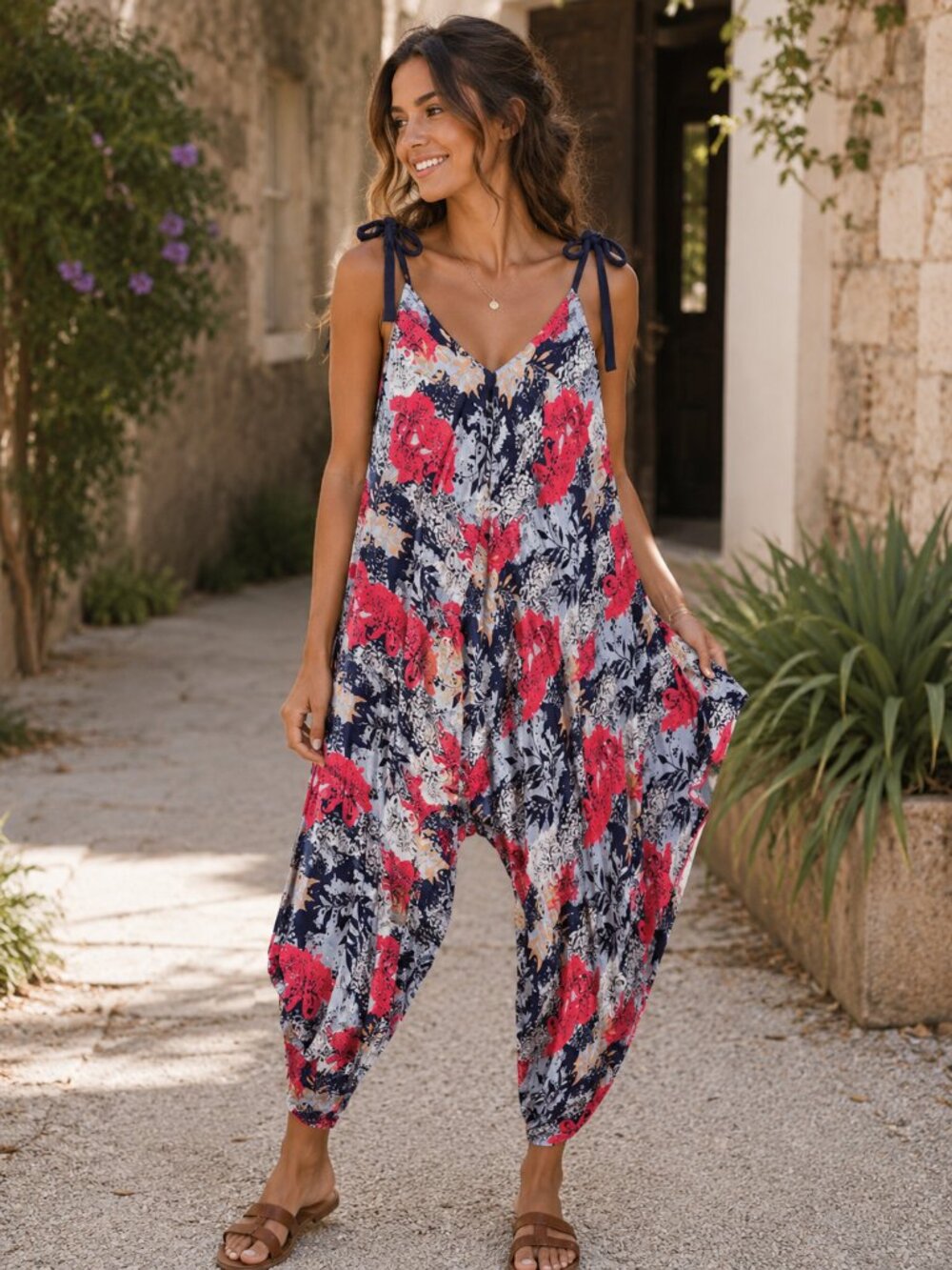 Selga Lancaster Made Boho Abstract Rare Unique Harem Jumpsuit Romper